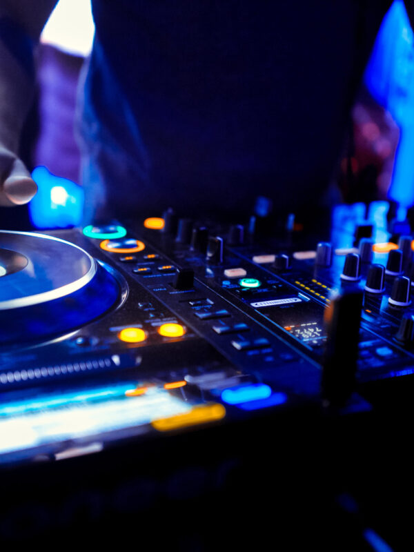 DJ console at the nightclub. Nightlife